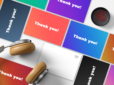 Thank You Card cards clean gradiant graphic design mockup notecard postcard thank thank you card you