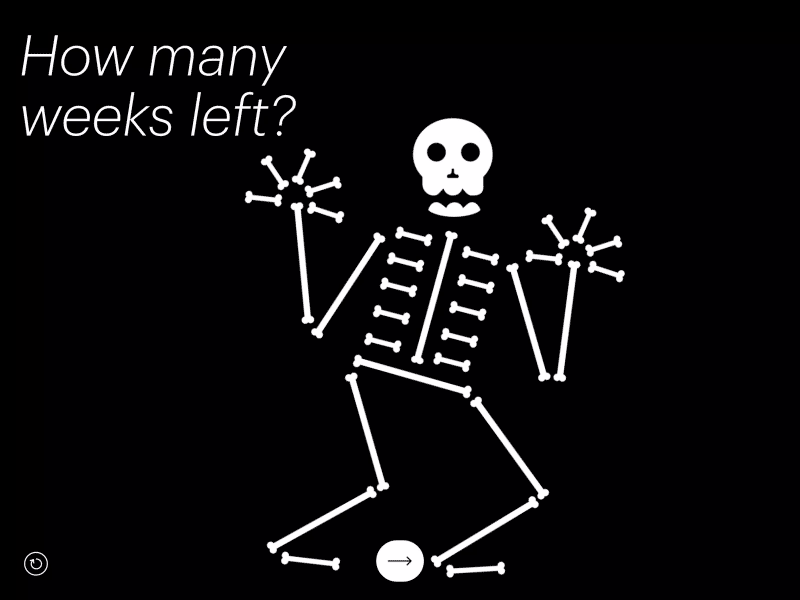 How Many Weeks Left? existentialism skeletons spritekit