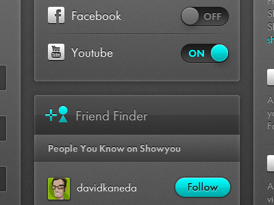 Showyou Web Settings settings social video web