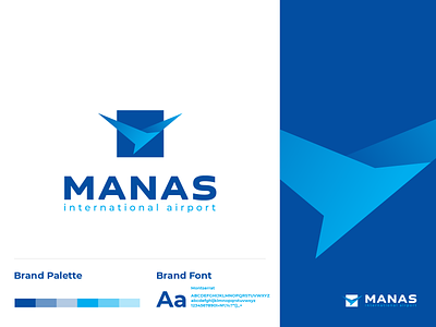 logo Manas air airport bird blue brand branding design eagle fly graphic icon identity international logo logo a day logodesign logotype sky