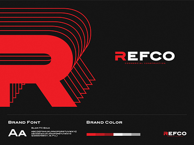 Logo Refco black branding build building commercial construction design graphic identity logo logo a day logodesign logotype red typography vector