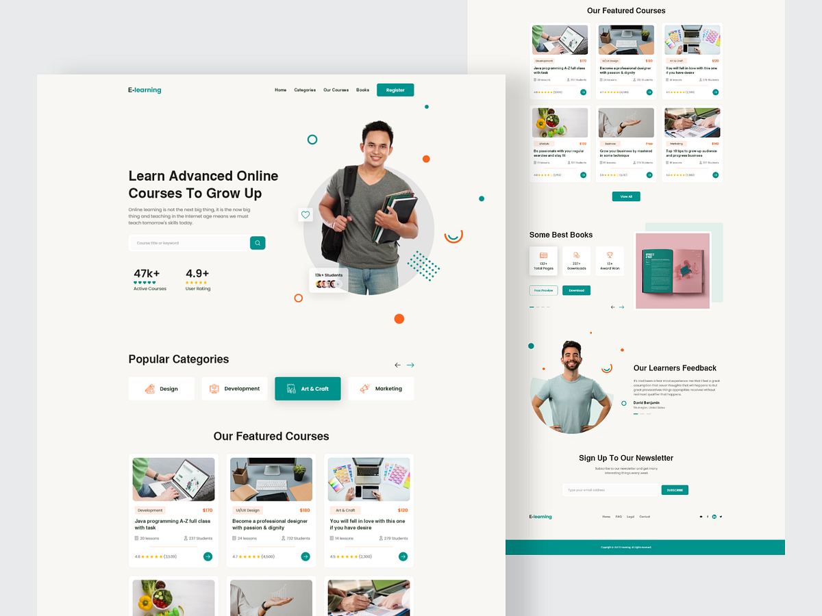 E Learning - Online Education Landing Page By Tahmid Enan On Dribbble