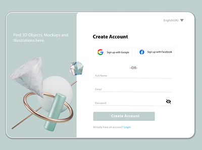Daily UI Design Challenge | Sign up Page | Day 01 3d ado adobe illustrator adobe photoshop animation branding design figma graphic design illustration logo motion graphics page signup ui