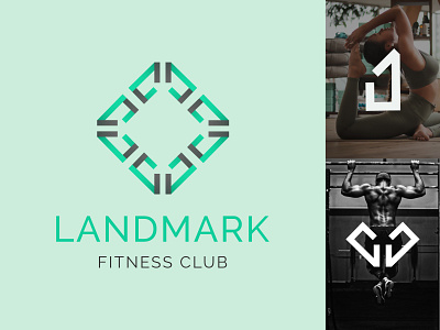 Landmark Fitness Logo abstract abstract design abstract logo fitness fitness logo gym gym logo healthy healthy logo modern design modern logo pattern logo
