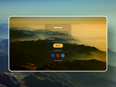 Login User Interface w/ Glassmorphism Made In Adobe XD