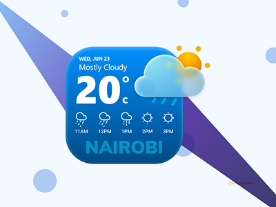 Fun Weather Widget Designed in Adobe XD adobe adobe xd design ui weather widget