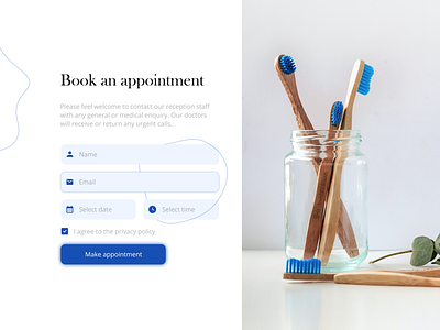 Book an appointment dentist ui