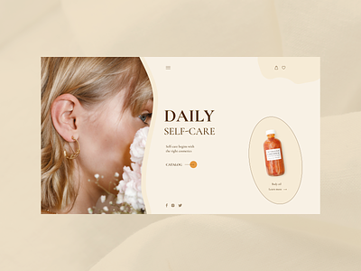 Home page for online cosmetics store branding cosmetics design self-care typography ui пользовательский интерфейс