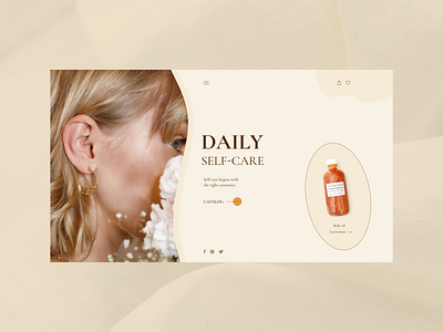 Home page for online cosmetics store branding cosmetics design self care typography ui пользовательский интерфейс