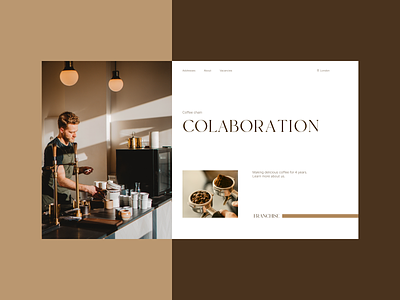 Website for a coffee shop barista branding coffee coffee cup coffeehouse dairy drinks food minimalism ui user interface web web design website