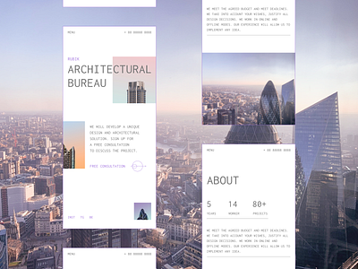 Architectural BUREAU mobile architect architectural architectural bureau mobile architecture building bureau design exterior design grid landing page mobile modern portfolio properties real estate typography ui ux web design website