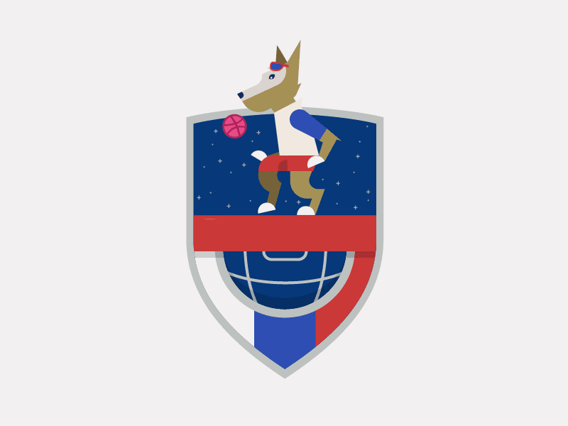 World Cup 2018: Russia character debut design flat football icon animation motion graphic wolf world cup