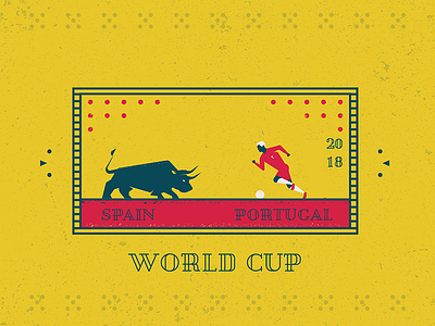 World Cup 2018: Spain vs Portugal character design flat football motion graphic portugal spain world cup