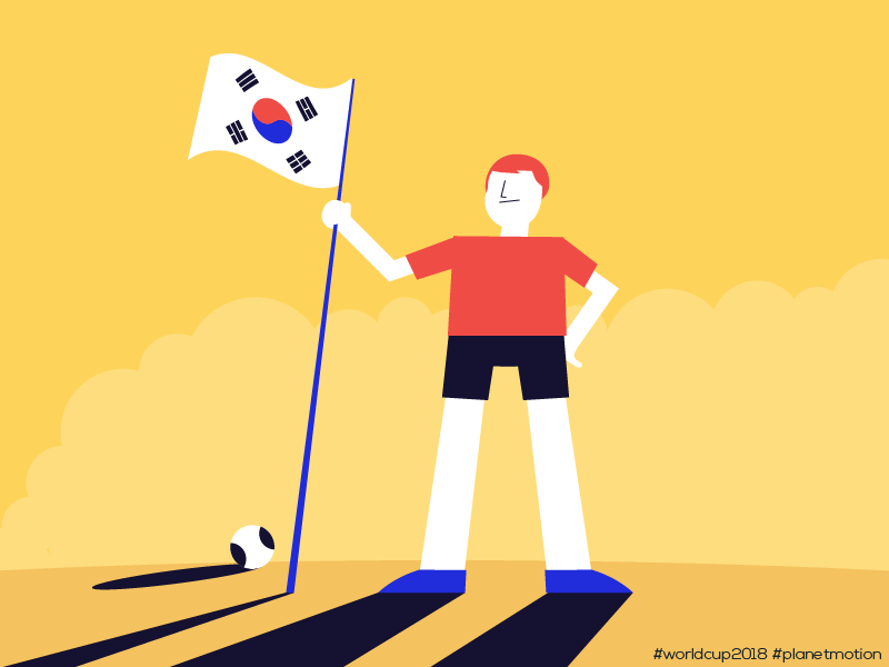 World Cup 2018: Korea knocks out the world champion character design flat football germany korea motion graphic world cup