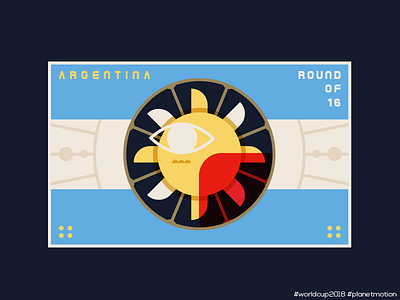 #2 Round of 16 agentina design flag football illustration planetmotion rooster sun worldcup