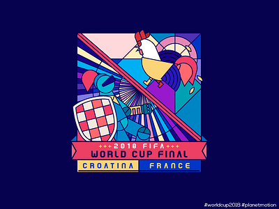 World Cup 2018: Final match croatia football france illustration rooster worldcup