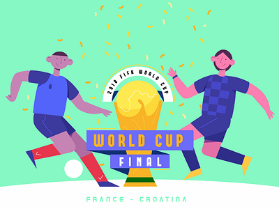 World Cup 2018: Final match character design croatia football france illustration wordlcup