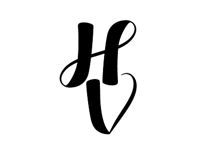 HV Monogram lettering logo monogram