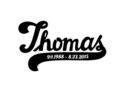 In Memory of Thomas Christian Bryant letttering