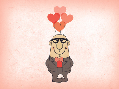 Lovestruck Herman illustration valentines day