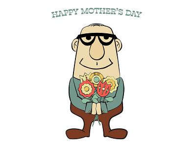 Herman Mothers Day character flowers herman illustration