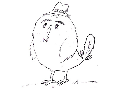 Dapper Birdie doodle bird illustration