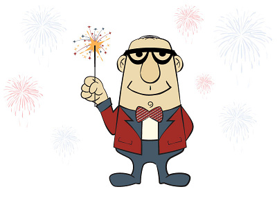 Patriotic Herman 4th of july herman illustration patriotic sparkler