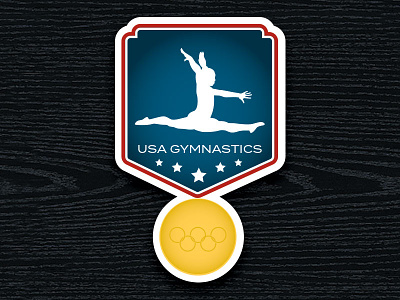 Stickermule Olympics Rebound 2016 badge gymnastics illustration medal olympics