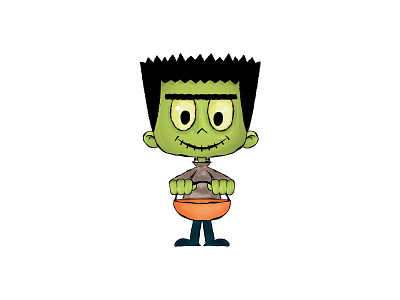 Trick-or-Treat Frank cute frankenstein halloween illustration trick or treat vector