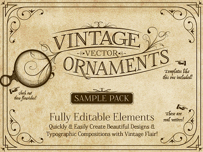 Vintage Vector Ornaments Sampler