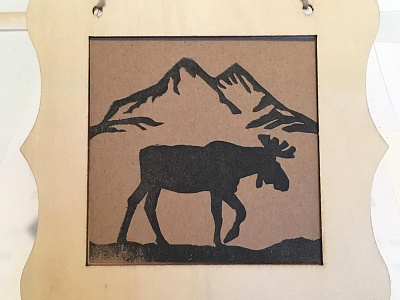 Moose Print block print illustration moose