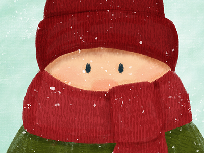 Brrrrrr christmas digital painting illustration snow texture winter