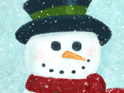 Snowman christmas digital painting illustration snow snowman texture winter