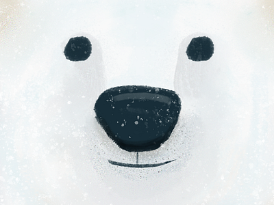 Polar Bear christmas digital painting illustration polar bear snow texture winter