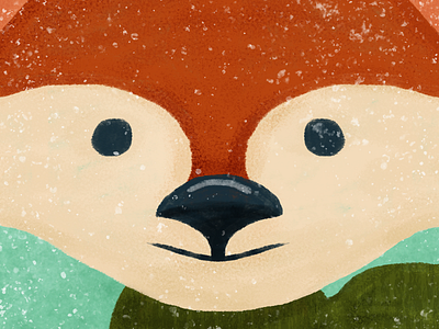 Fox digital painting fox illustration snow texture winter
