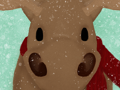 Moose digital painting illustration moose snow texture winter