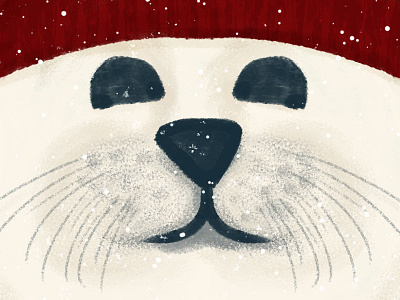 Seal digital painting illustration seal snow texture winter