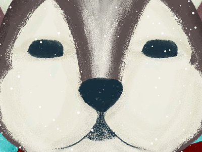 Husky3 digital painting husky illustration snow texture winter