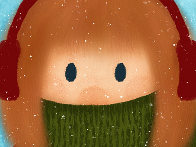 Earmuffs christmas digital painting illustration snow texture winter