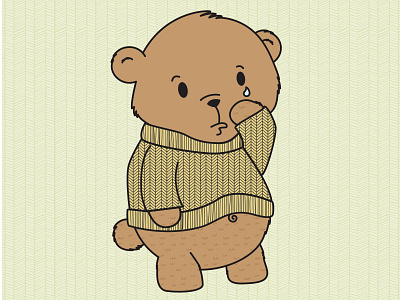 Cute Sad Bear bear illustration pattern texture