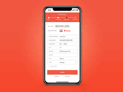 Daily UI 002 app checkout credit card payment ui ux