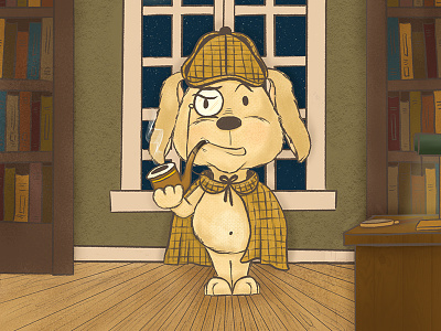 Doggie Detective character detective dog doggie illustration mystery procreate puppy