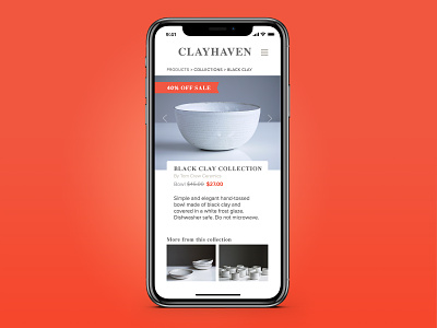 Daily UI 036 app app concept ceramics product sale shopping ui ux