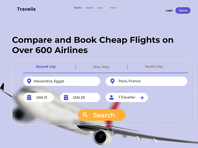 Travells landing search page