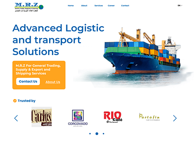 Supplying and exporting company landing page