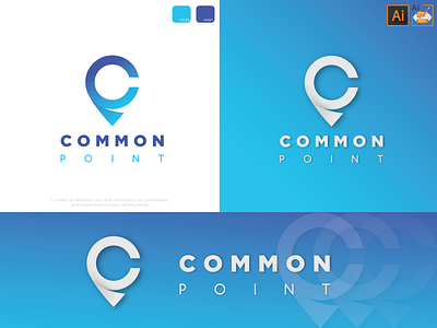 Common Point Logo addressing logo addressing logo app logo design branding iconic logo illustration location logo logo typography vector
