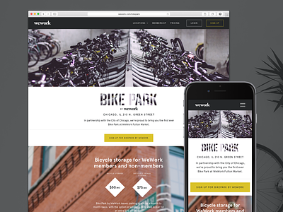 Bike Park by WeWork chicago responsive web design wework