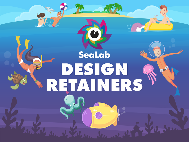 SeaLab Design Retainer Campaign - First Shot agency austin austin texas boutique agency creative agency design design on retainer design retainer design services illustration sealab services typography ui ux your team for hire