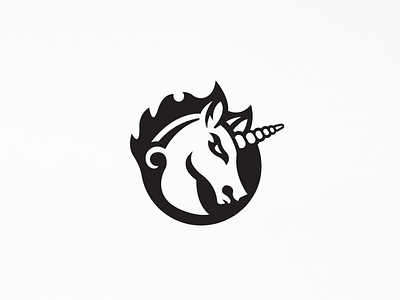 Bucking Bronco black and white horse keira logo mark mascot monogram sports unicorn