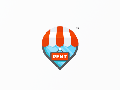 Rent brand location logo place rent sale shop simple store